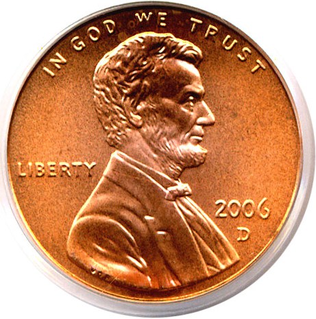 image for: 2006-D 1c Satin Finish PCGS MS68 RD