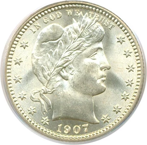 image for: 1907 25c PCGS/CAC MS66