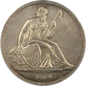 image for: 1836 $1 Name on Base. Original, Coin Alignment PCGS/CAC Proof 45