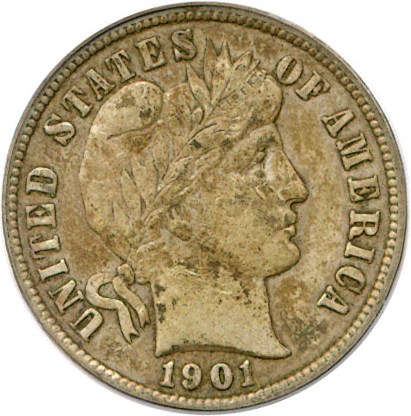 image for: 1901-S 10c  PCGS XF40