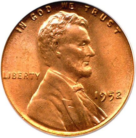 image for: 1952 1c  PCGS MS64 RD