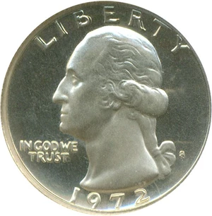 image for: Mint Error: 1972-S 25c NGC Proof 64 Cameo - Dbl. Struck w/ Obv. Rotation