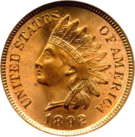 image for: 1892 1c  NGC MS65 RD