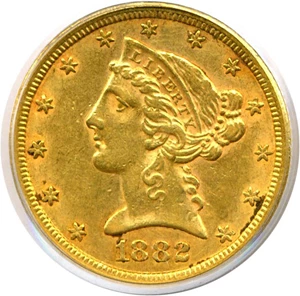 image for: 1882-CC $5 PCGS/CAC AU55