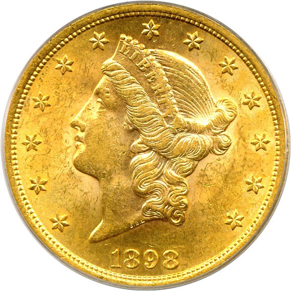 image for: 1898 $20  PCGS MS62