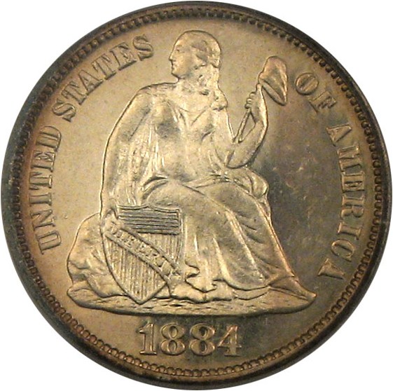 image for: 1884 10c  PCGS Proof 65