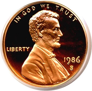 image for: 1986-S 1c PCGS Proof 69 RD DCameo