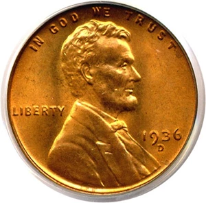 image for: 1936-D 1c PCGS MS67 RD