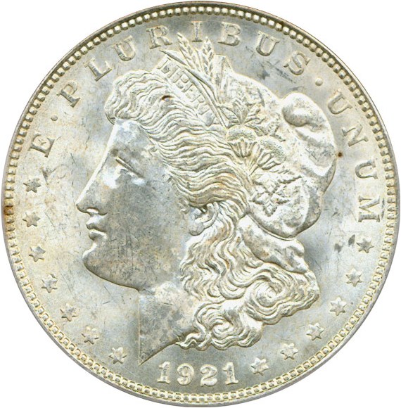 image for: 1921-D $1 VAM 3A Wing Dot PCGS MS63