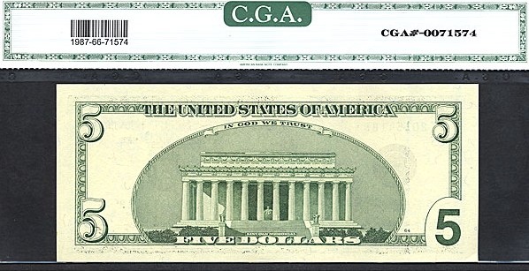 image for: Fr.1987E 1999 $5 Fort Worth, TX CGA Gem CU66  [BE20154188] *Star*