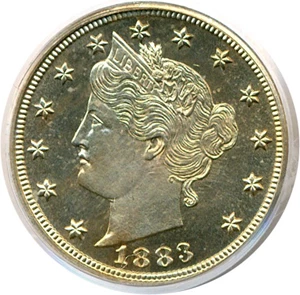 image for: 1883 5c No Cents PCGS Proof 65