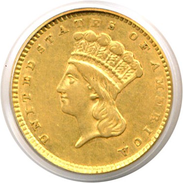 image for: 1857 G$1  PCGS AU53