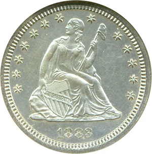 image for: 1883 25c DGS Proof 62 (Lightly Cleaned)