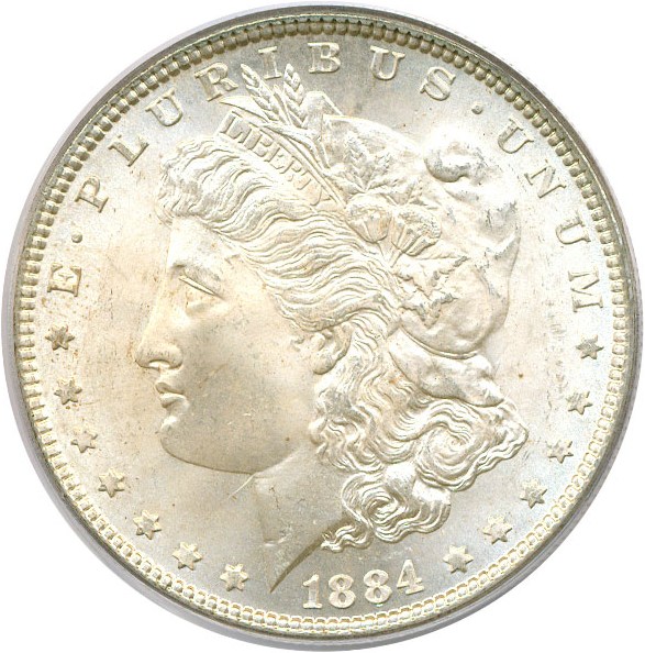 image for: Hot 50 VAM: 1884 $1 VAM 2A Partial E Rev PCGS MS65