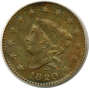 image for: 1820 1c Large Date PCGS MS65 BN