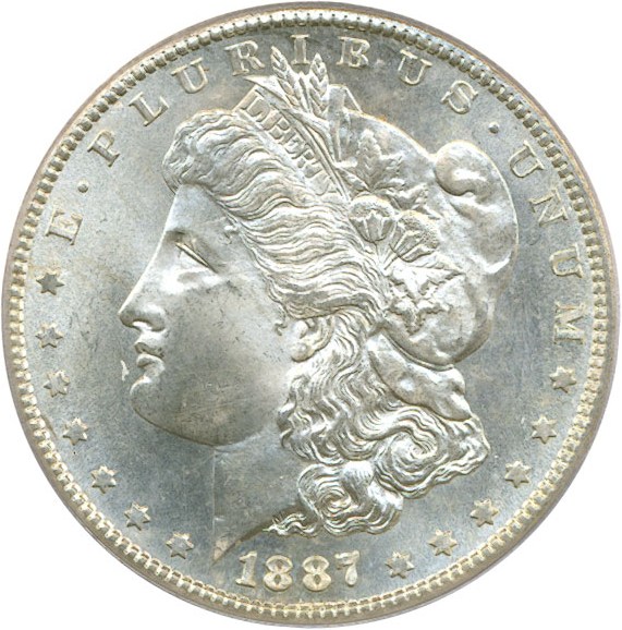 image for: Top 100 VAM: 1887-S $1 VAM 2 S/S PCGS MS65