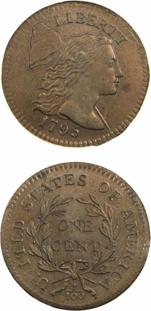image for: 1795 1c Plain Edge PCGS/CAC MS63 BN OGH