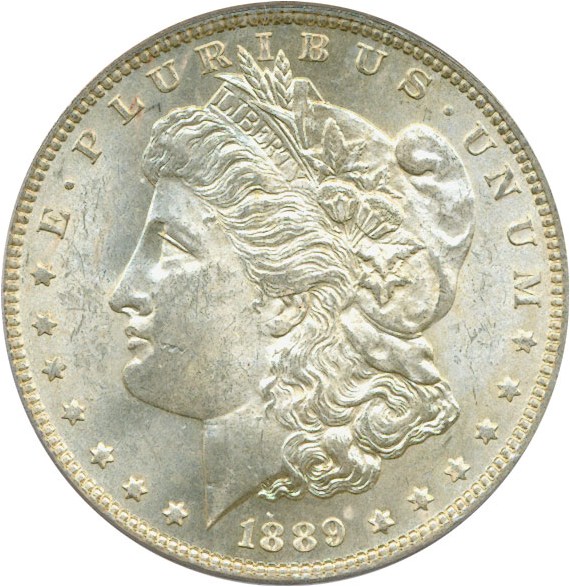 image for: Top 100 VAM: 1889 $1 VAM 22 Bar Wing PCGS MS63