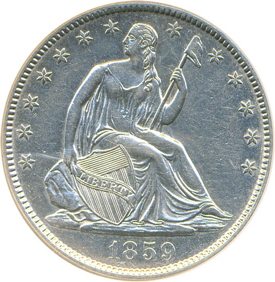 image for: 1859-O 50c DGS AU55  (Cleaned)