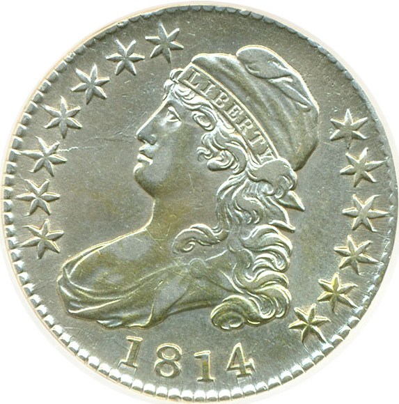 image for: 1814 50c DGS XF45  (O-104A; Whizzed)