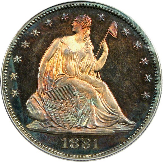 image for: 1881 50c  PCGS/CAC Proof 64 * Color *