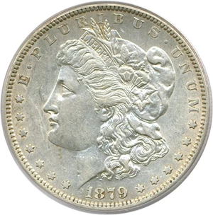 image for: Top 100 VAM: 1879-O $1 VAM 4 O/Horizontal O PCGS AU53
