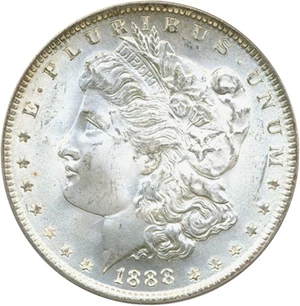 image for: Top 100 VAM: 1888 $1 VAM 11 Doubled Ear PCGS MS65