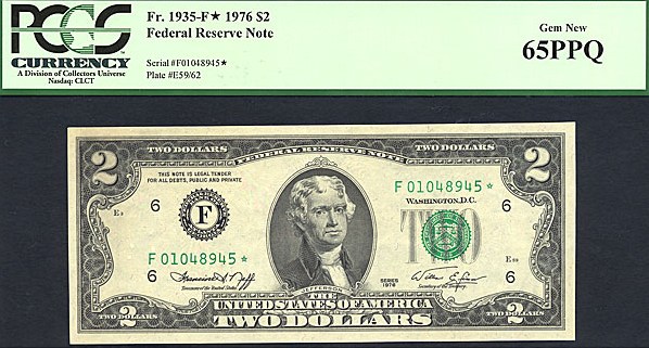 image for: Fr.1935F 1976 $2  PCGS Gem CU65 PPQ [F01048945] *Star*