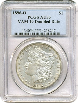 image for: 1896-O $1 VAM 19 Doubled Date PCGS AU55