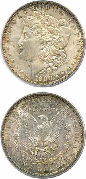 image for: Hot 50 VAM: 1900 $1 VAM 16 Two Olive Rev PCGS MS64