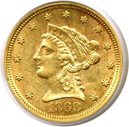 image for: 1868-S $2 1/2  PCGS AU55