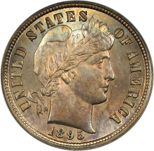 image for: 1895-S 10c PCGS MS63 * Color *