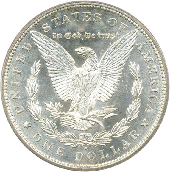 image for: Top 100 VAM: 1887-S $1 VAM 2 S/S PCGS MS65
