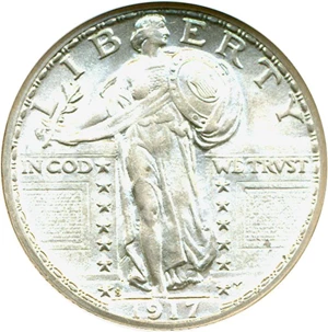 image for: 1917-S 25c Type 2 DGS AU58 (Lightly Cleaned)