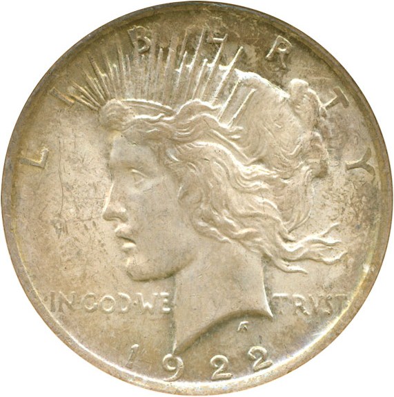 image for: Top 50 VAM: 1922 $1 Doubled Wing NGC MS63 (VAM 7A)