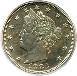 image for: 1883 5c No Cents PCGS Proof 65