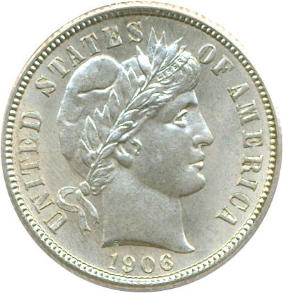 image for: 1906-S 10c  PCGS MS64