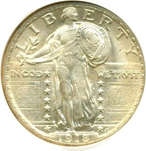 image for: 1918 25c DGS MS62