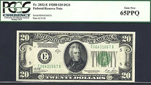image for: 1928B $20 PCGS Gem CU65 PPQ (Fr.2052E)