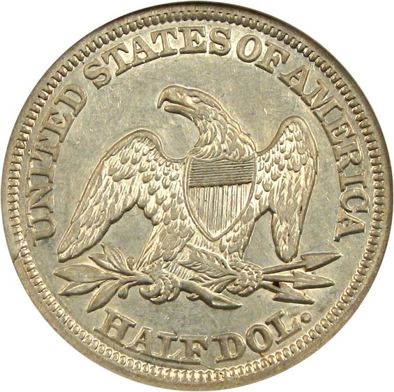 image for: 1846/Horiz.6 Med. Date 50c NGC AU53 (VP-001)