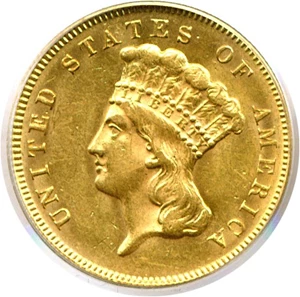 image for: 1878 $3 PCGS/CAC AU58
