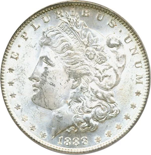 image for: Top 100 VAM: 1888 $1 VAM 11 Doubled Ear PCGS MS63