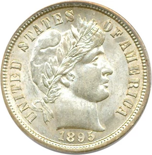 image for: 1895-S 10c PCGS MS64