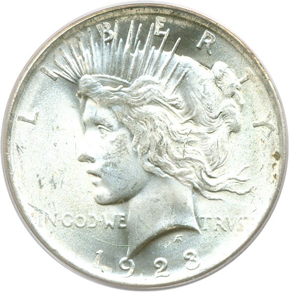 image for: 1923 $1 PCGS MS64 (VAM 1V  Extra Hair)