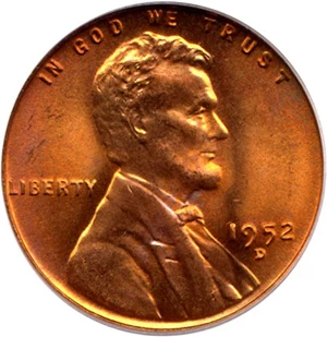 image for: 1952-D 1c PCGS MS67 RD ex:Ron Bozarth Collection