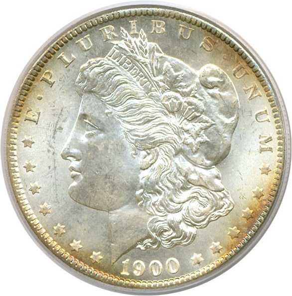 image for: Top 100 VAM: 1900-O $1 VAM 15 Doubled Stars PCGS MS65