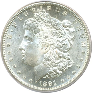 image for: Top 100 VAM: 1891-S $1 VAM 3 Doubled Stars PCGS MS65