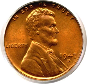 image for: 1947-D 1c PCGS MS66 RD
