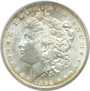 image for: Top 100 VAM: 1896 $1 VAM 4 Doubled Stars PCGS MS63