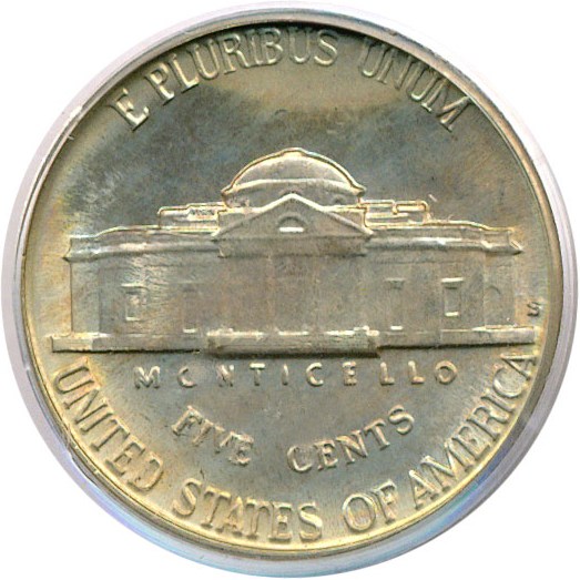 image for: 1939-S 5c Reverse of 1938 PCGS MS66 FS